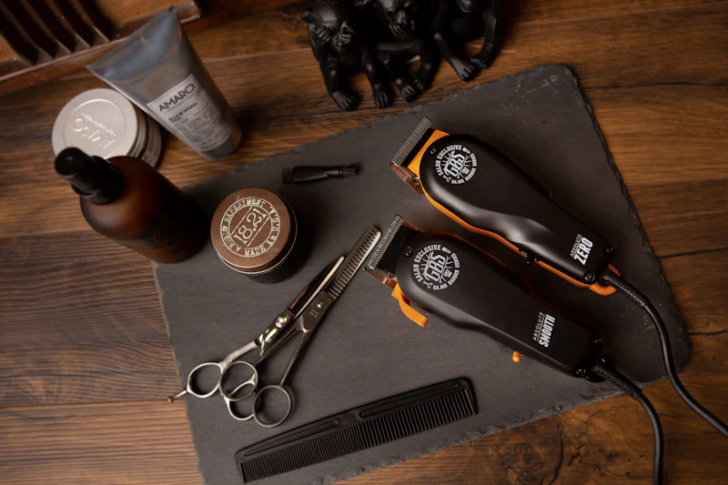 Clippers and tools on slate